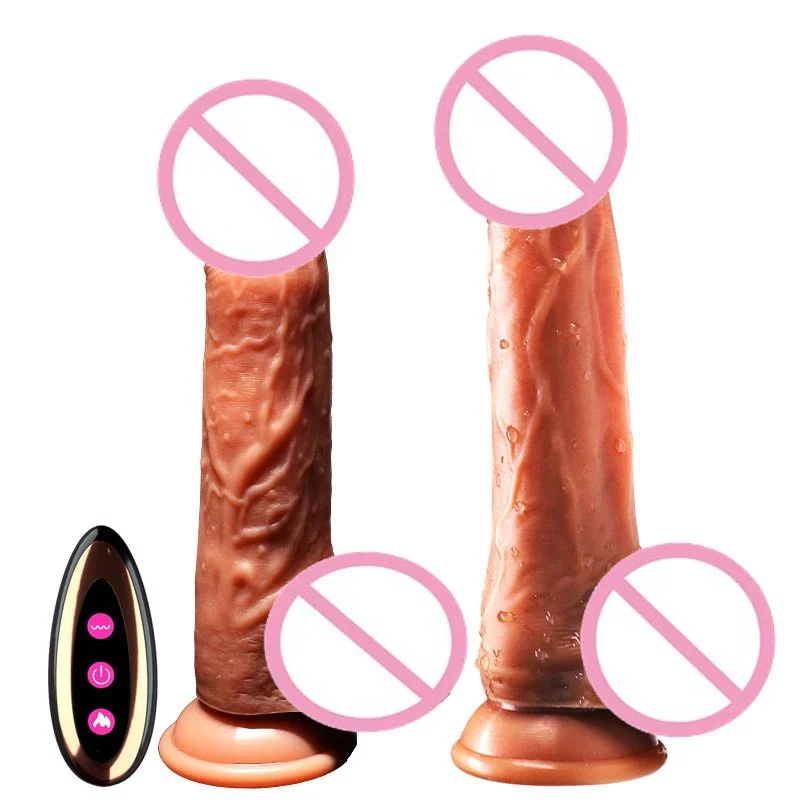 10 Vibration Modes Liquid Silicone USB Wireless Remote Heating Telescopic Peristaltic Vibrator Dildo Adult Toy