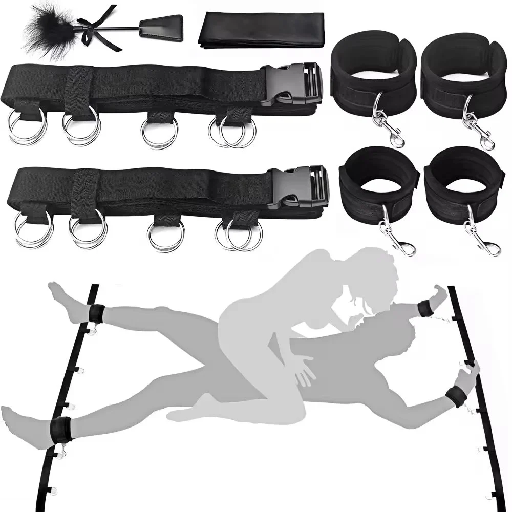 Bondage Gear Set Kits Sex Toy for Adult Women Couple Fantasy Wives Set Handcuffs Ankle Cuff Restraints