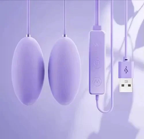 Dual Massager Pelvic Floor Trainer Portable Muscle Relaxation Tool for Women Pink Purple