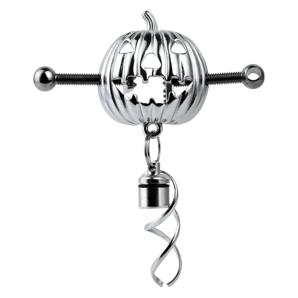 Stainless Steel Nipple Clamps Stimulate Breast Couples Flirting Toy Halloween Theme Pumpkin Head Horror Atmosphere Sex Toys