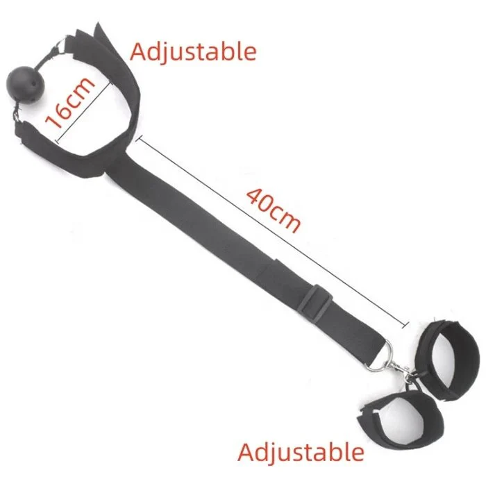 Adjustable Handcuff and Mouth Gag Couple Bondage Gear Sex Toys for Restraining and Play