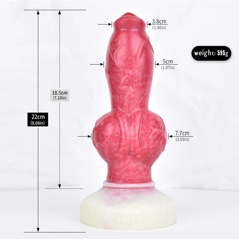 8.66 Inches Dog Dildo Vibrating Remote Control Vibrators Animal Penis with Super Knot Progressive Vaginal Dilators
