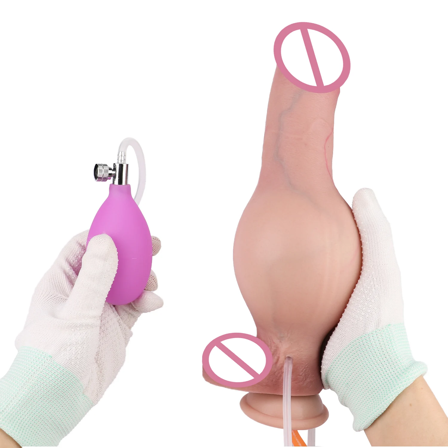 Adult Toys Realistic Inflatable with Squirting Pump Soft Liquid Silicone Material Inflatable Squirting Dildo Adult Sex Toy