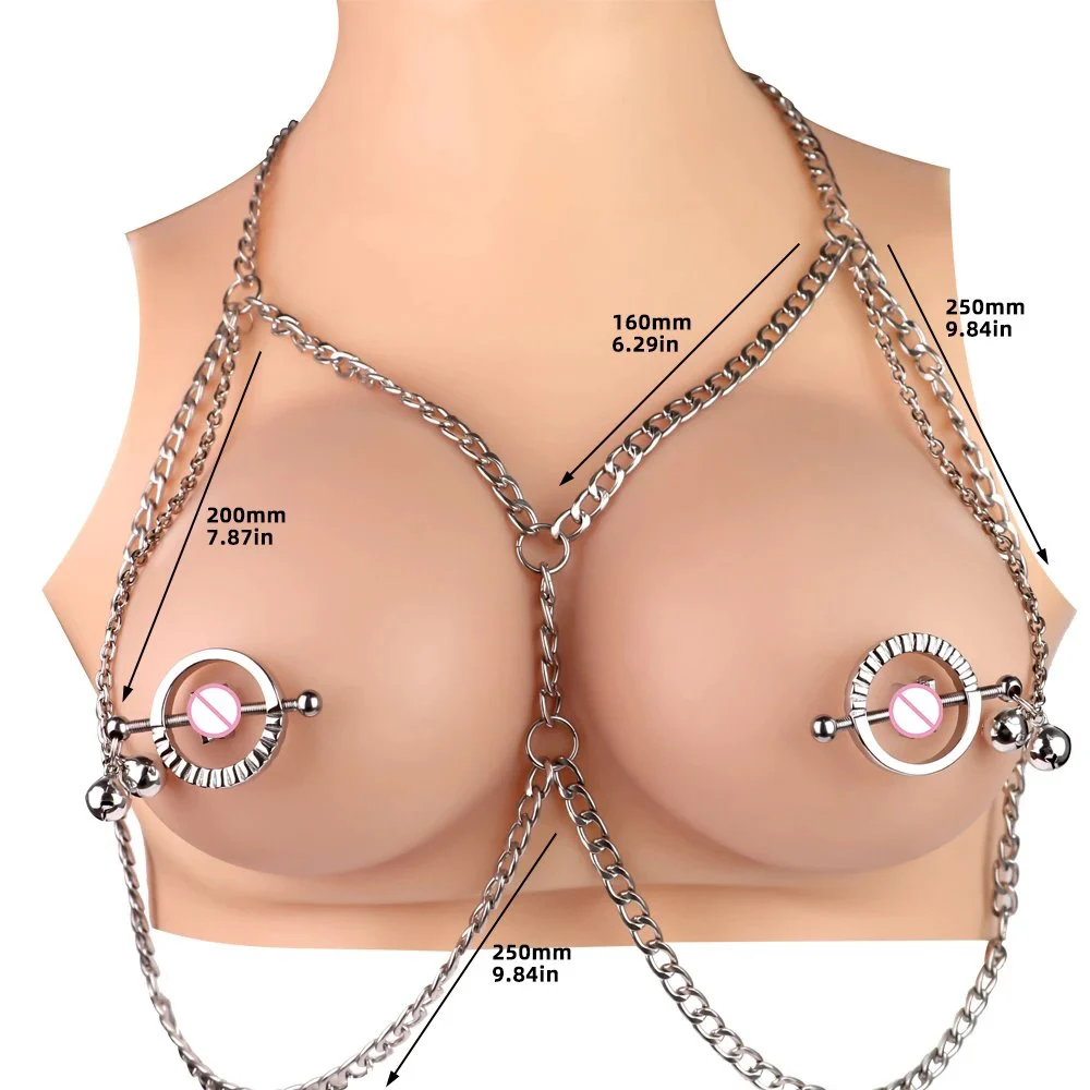 Adjustable Nipple Clamps Metal Breast Clip Heavy Nipple Stimulator Women Beginner Breast Sex Toys with Leather Pearl Chain