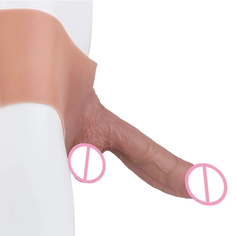 Adult Male Extender Enlarger Penis Sleeve Pants Sex Toy for Men Delay Ejaculation Reusable Strap on Dildo Condom for Couple