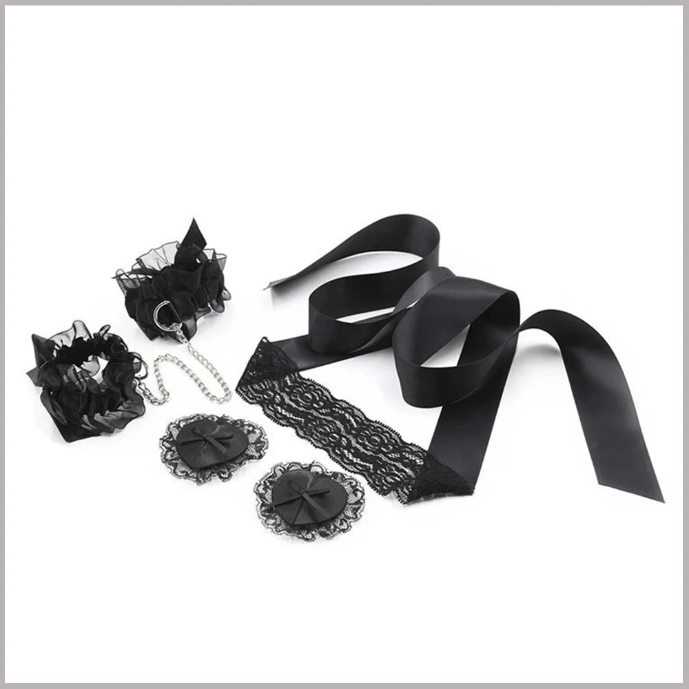 Adult Adult Sex Toys Lace Three Piece Binding and Restraint Set Maid Role-playing Sex Toys Sex Props Play Fun