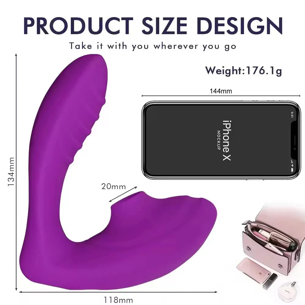 App Controlled Wearable Vibrator Panty Clitoral Sucking G Spot Stimulator Remote Control IPX7 Waterproof USB 10 Frequencies