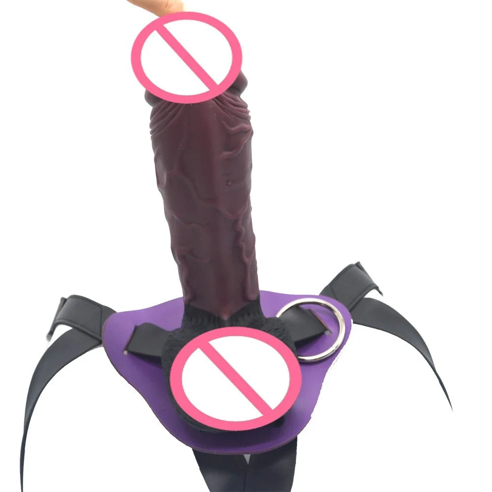 24.5cm Dressing Rubber Penis for Lesbian Sex Toy Thick Dildo with Belt Strap on Dildo with Big Glans Sex Toy for Male