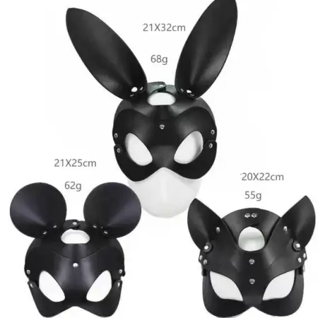 Adult Game Cosplay ToysCat Bunny Rabbit Shape Leather Bondage Mask