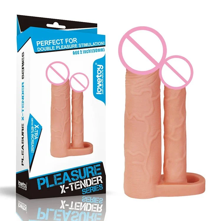 Realistic Soft Rubber Waterproof Grow Thicker Dildo Double Head