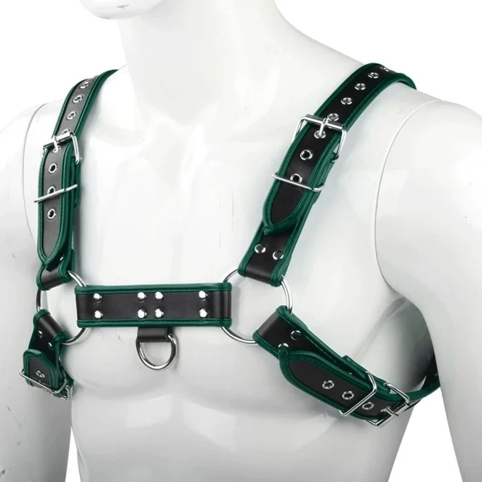 Fetish Gay Leather Chest Harness Adjustable Sexual Fetish Full Body Men Slave Leather Corset Bondage for Men