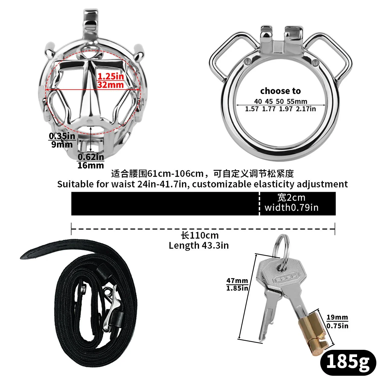 Stainless Steel Male Chastity Device Series Designed for BDSM Male Restraint Enthusiasts Breathable Penis Cage Adult Novelty Toy