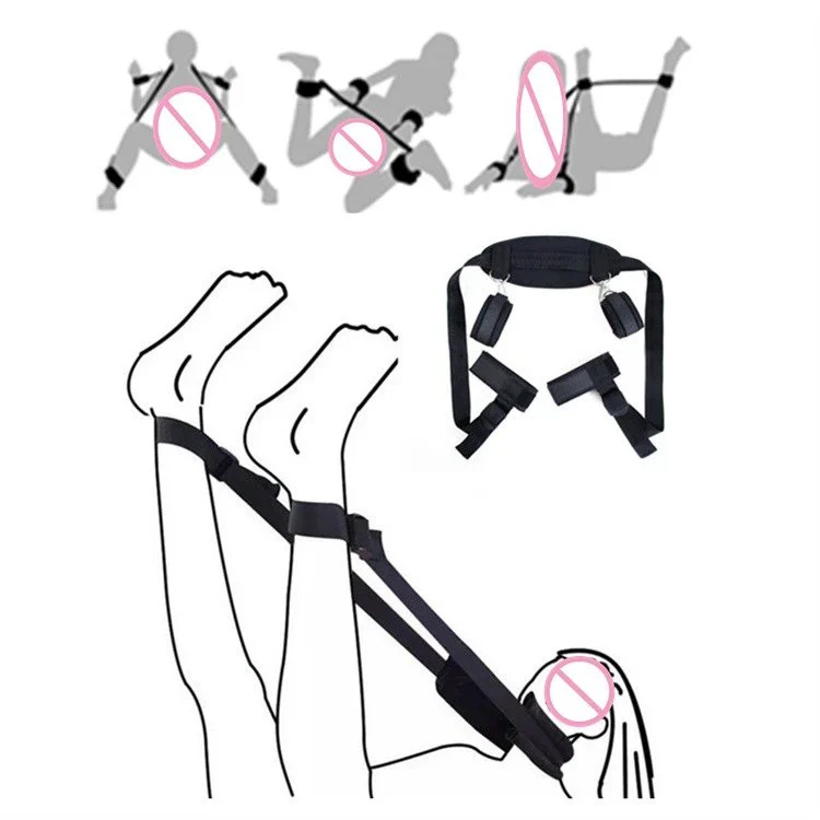 Erotic Sex Toys Bondage Restraint Neck Collar Slave Straps Neck Wrist and Ankle Cuffs