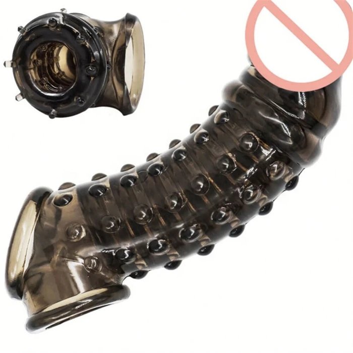 Ultra-Thin Crystal Reusable Condom for Men Penis Sleeve for Sex & Size Enhancement Men's Cock Extenders