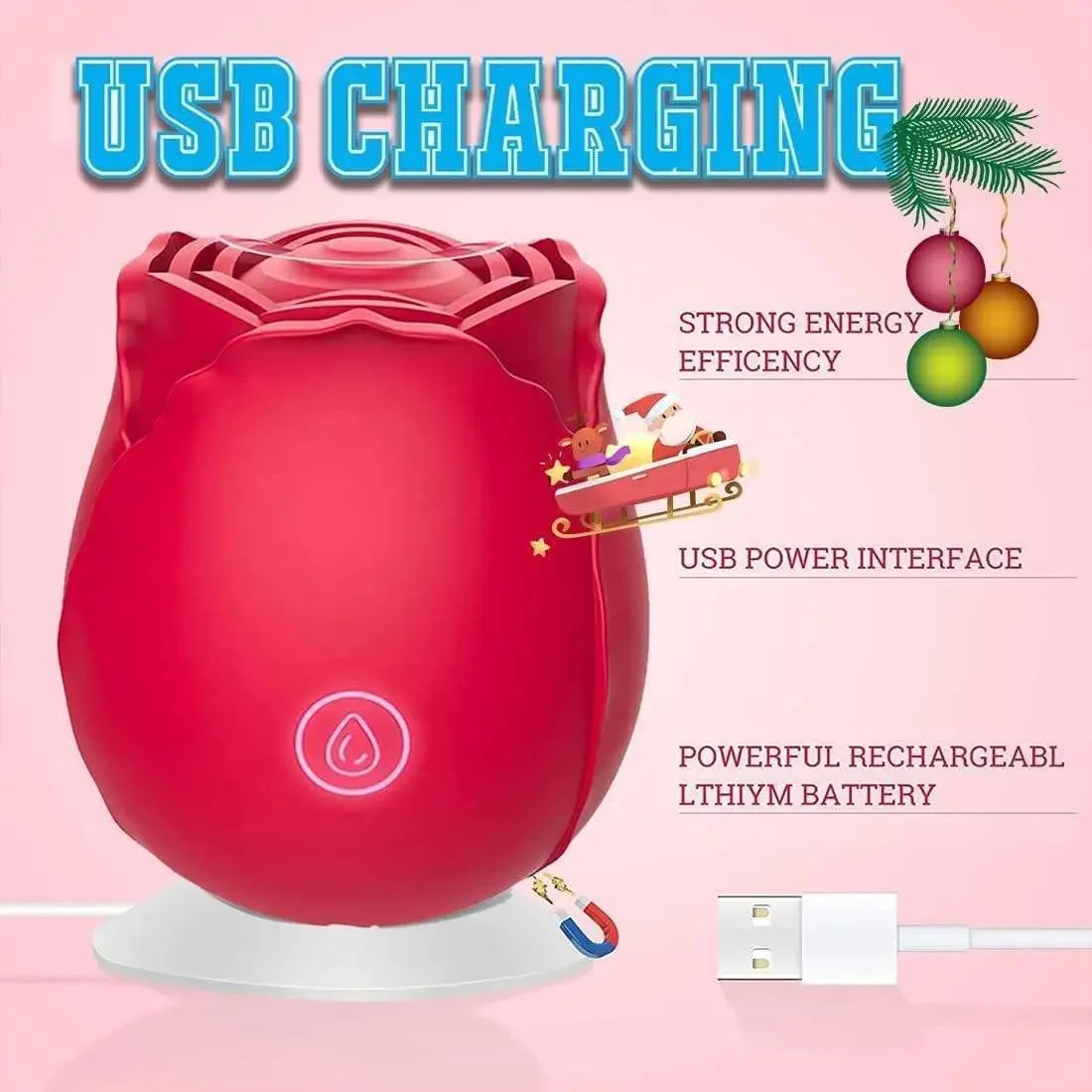 Female Waterproof Rose Toys Clitoral Suction Cup Breast Sucking Stimulator Silicone Adult Sex Toys Rose Vibrator for Woman