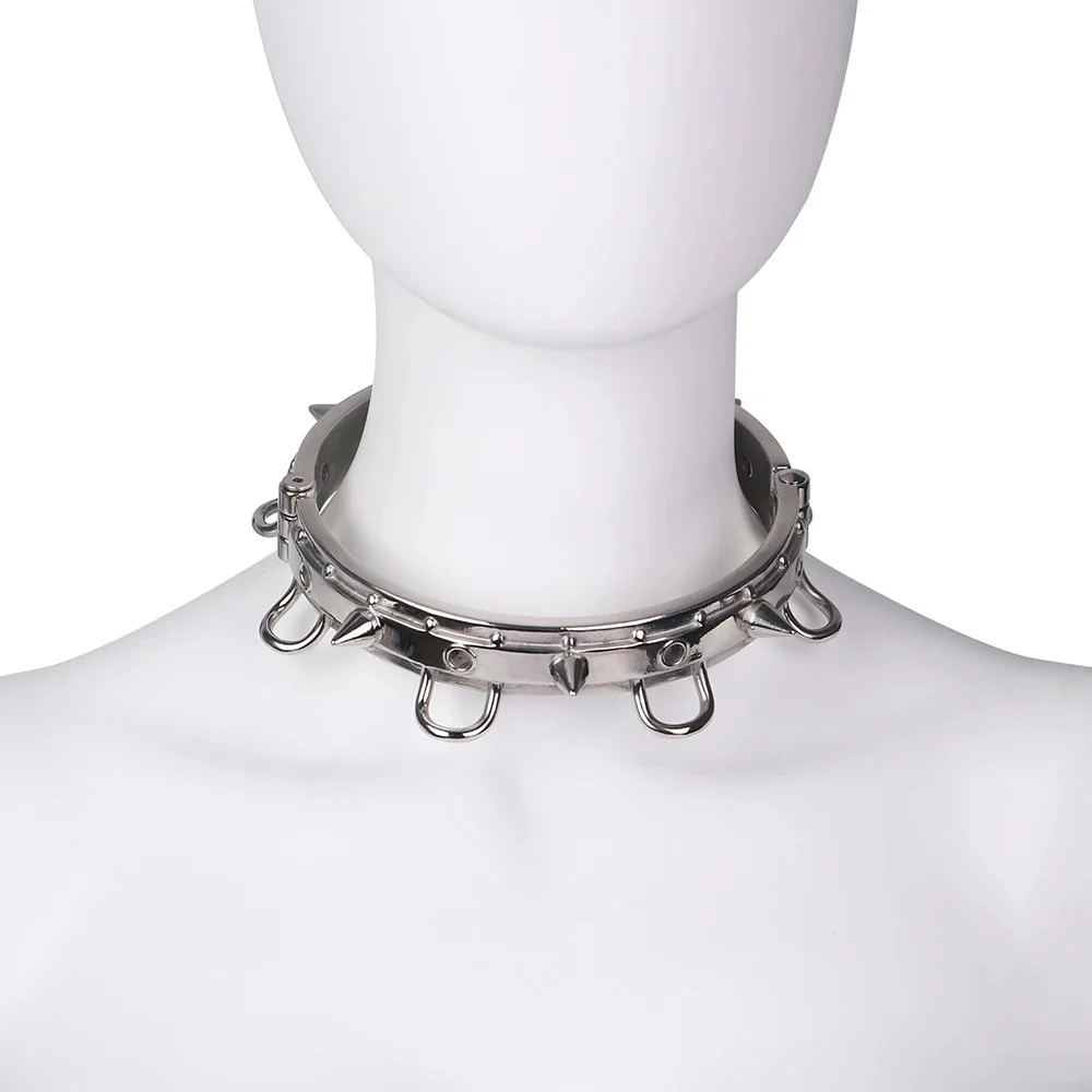 Fashion PU Leather Collar with Bow Decoration and Leash Chain for Bondage Play