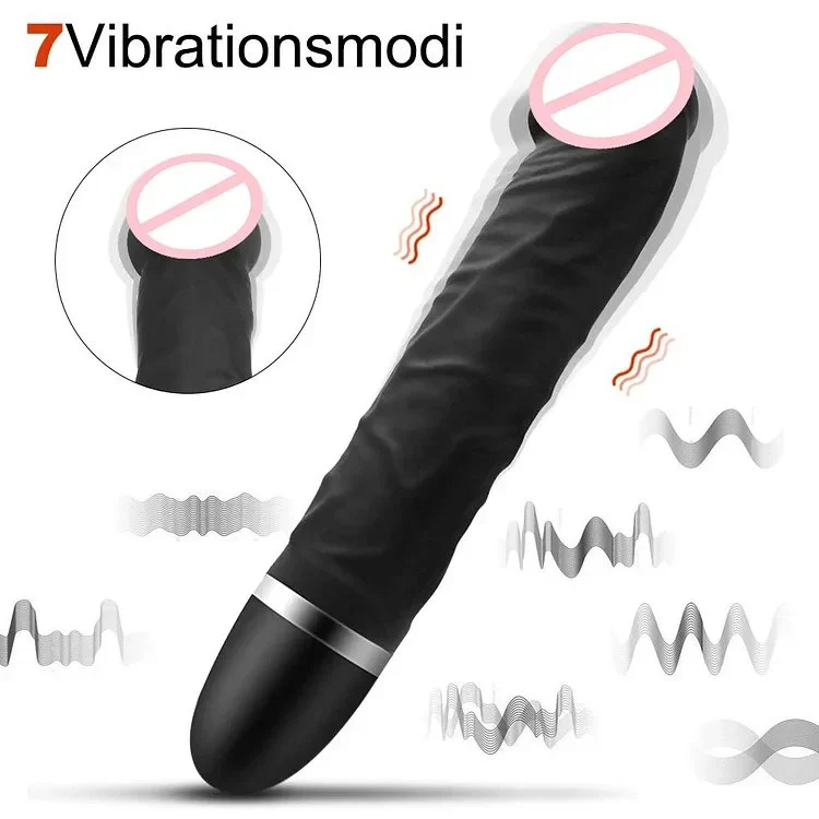 Rechargeable 7 Vibration Modes Silicone Realistic Vibrating Dildo Female Masturbation G-Spot Dildo Vibrator for Women Sex Toy