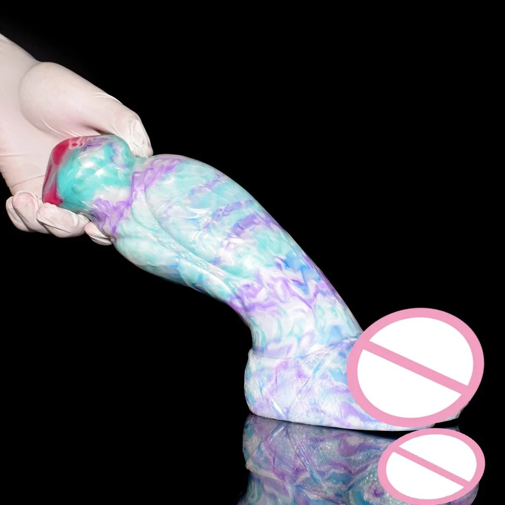 Adult Women Sex Toy Thick Silicone Anal Plug Realistic Testicles Dildo With Suction Cup