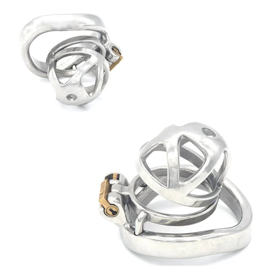 Total High 49mm 304 Stainless Steel Cage With Stealth Lock Ring Lock Bondage Bird Lock Chastity Cage