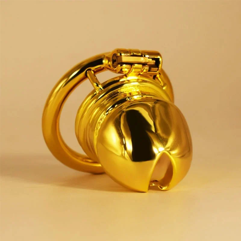 Total High 68mm 304 Stainless Steel Gold Plated Sex Product Adult Man Sex Toy Chastity Device for Male Penis