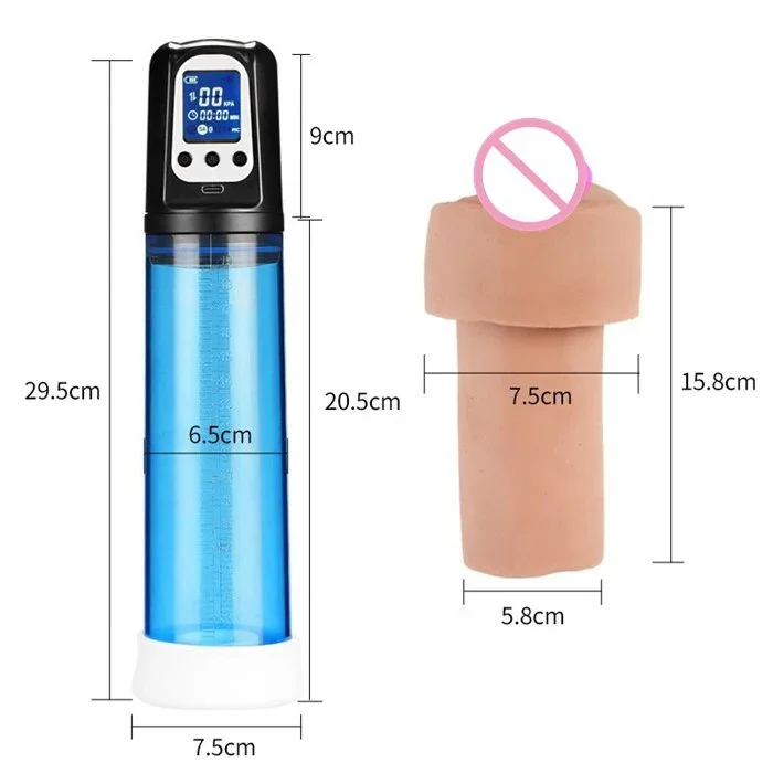 Automatic 4-Frequency LCD Vacuum Penis Pump Men's Enhancement Exercise Equipment Silicone and ABS Material for Sex Usage