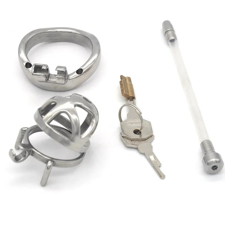 Total High 49mm 304 Stainless Steel Cage With Stealth Lock Ring Lock Bondage Bird Lock Chastity Cage