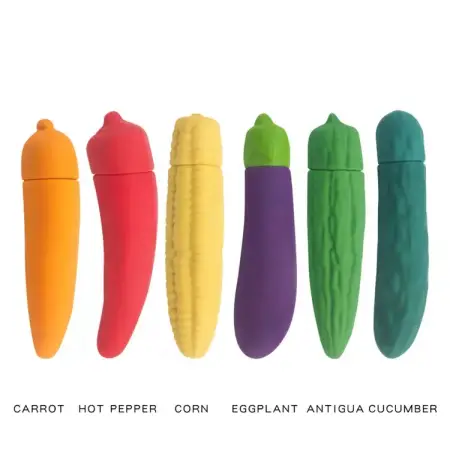 Sexy Shop Female Masturbation Silicone Cucumber Corn Eggplant Vibrator Dildo Vegetable Dildos