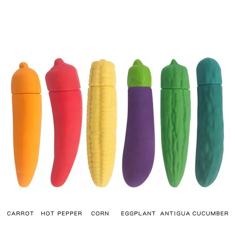 Sexy Shop Female Masturbation Silicone Cucumber Corn Eggplant Vibrator Dildo Vegetable Dildos