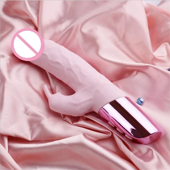 Textured Dildo Vibrator with Bunny Ear USB Power Supply Stimulating Vaginal Vibrator