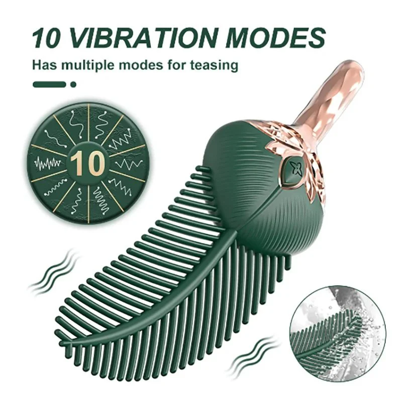 USB 10 Modes Clitoral Stimulator Silicone Vibrating Flicker Feather Shape Flirting Sex Toy Feather Tickler Vibrator