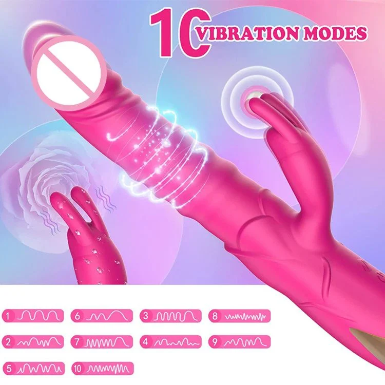 Telescopic Dildos Rabbit Vibrator G Spot Masturbator Clitoris Stimulator Adult Sex Toys for Women