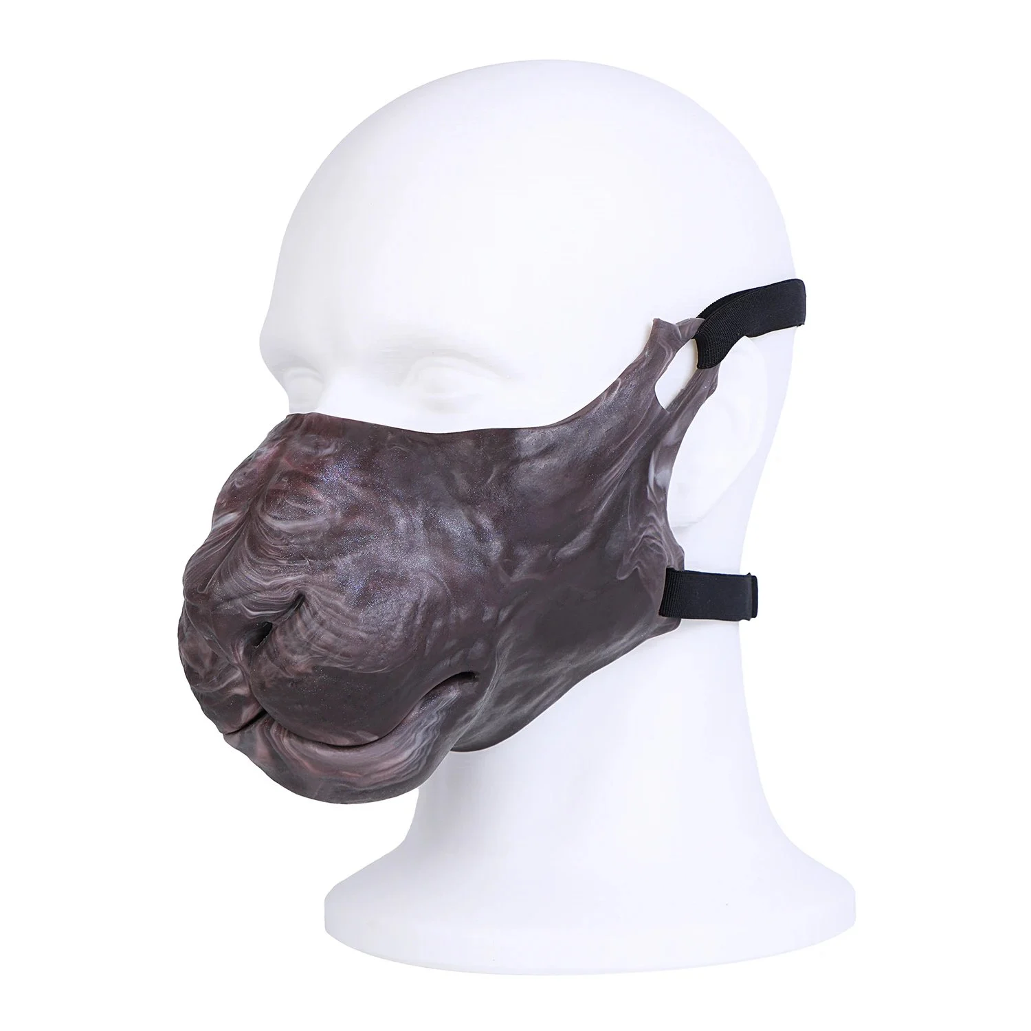 Beast-Face Half Mask Tamed Beastskin Texture Adult Fetish Mask Designed for Pup Play Pet Play Roleplay