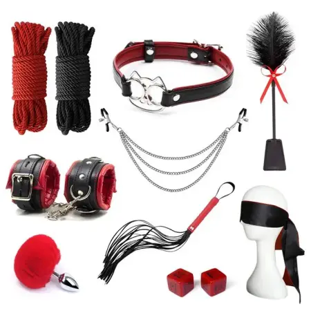 Leather Bondage Gear Set Table Accessories for Game Restrictions