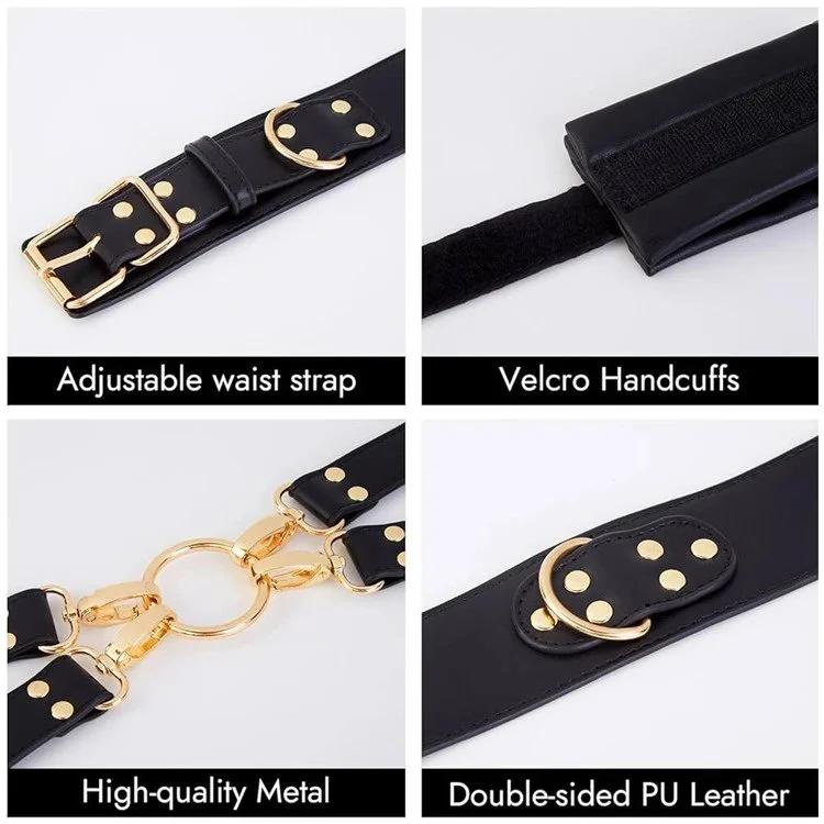 Leather Plush Bondage Set Handcuffs Sex Toys for Couples