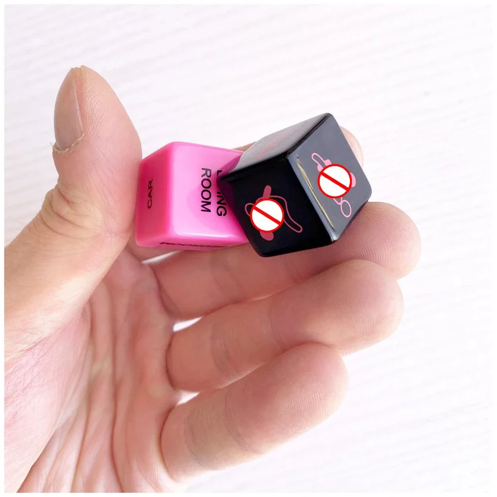 Black & Red Acrylic Dice Set 6 Sided Kinky Game Dice for Adult Sexy Fun