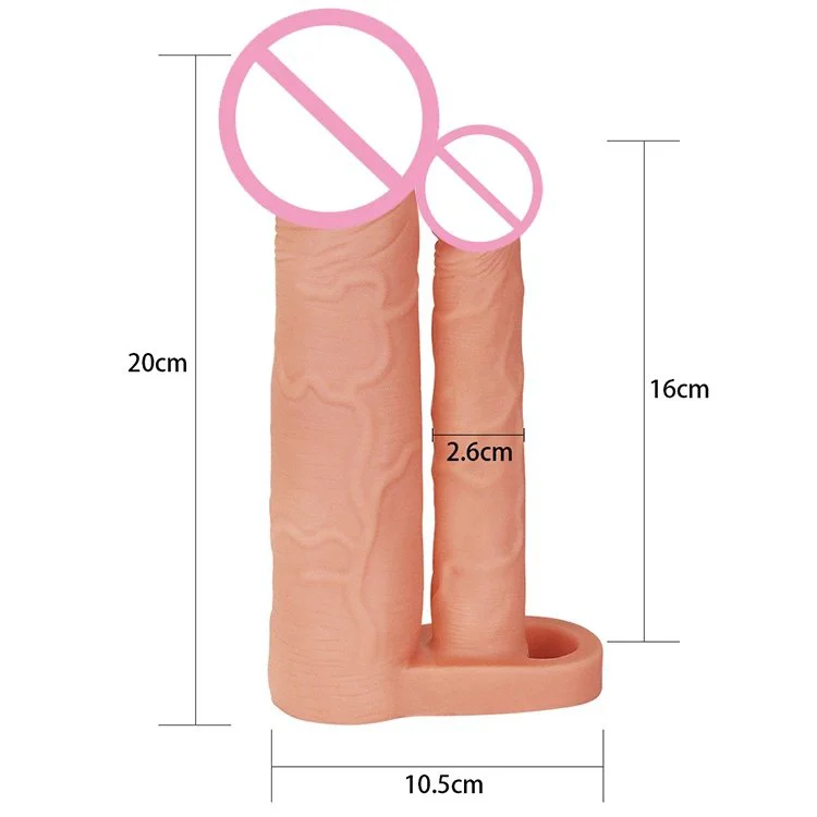 Realistic Soft Rubber Waterproof Grow Thicker Dildo Double Head