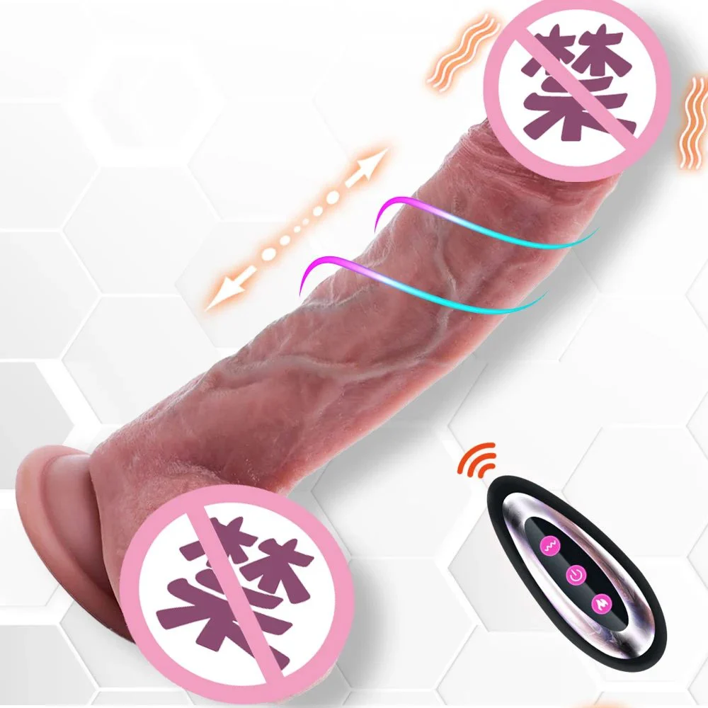 New Electric Big Dildo Vibrating Heating Telescopic Female Sex Toy Soft Adult-Friendly
