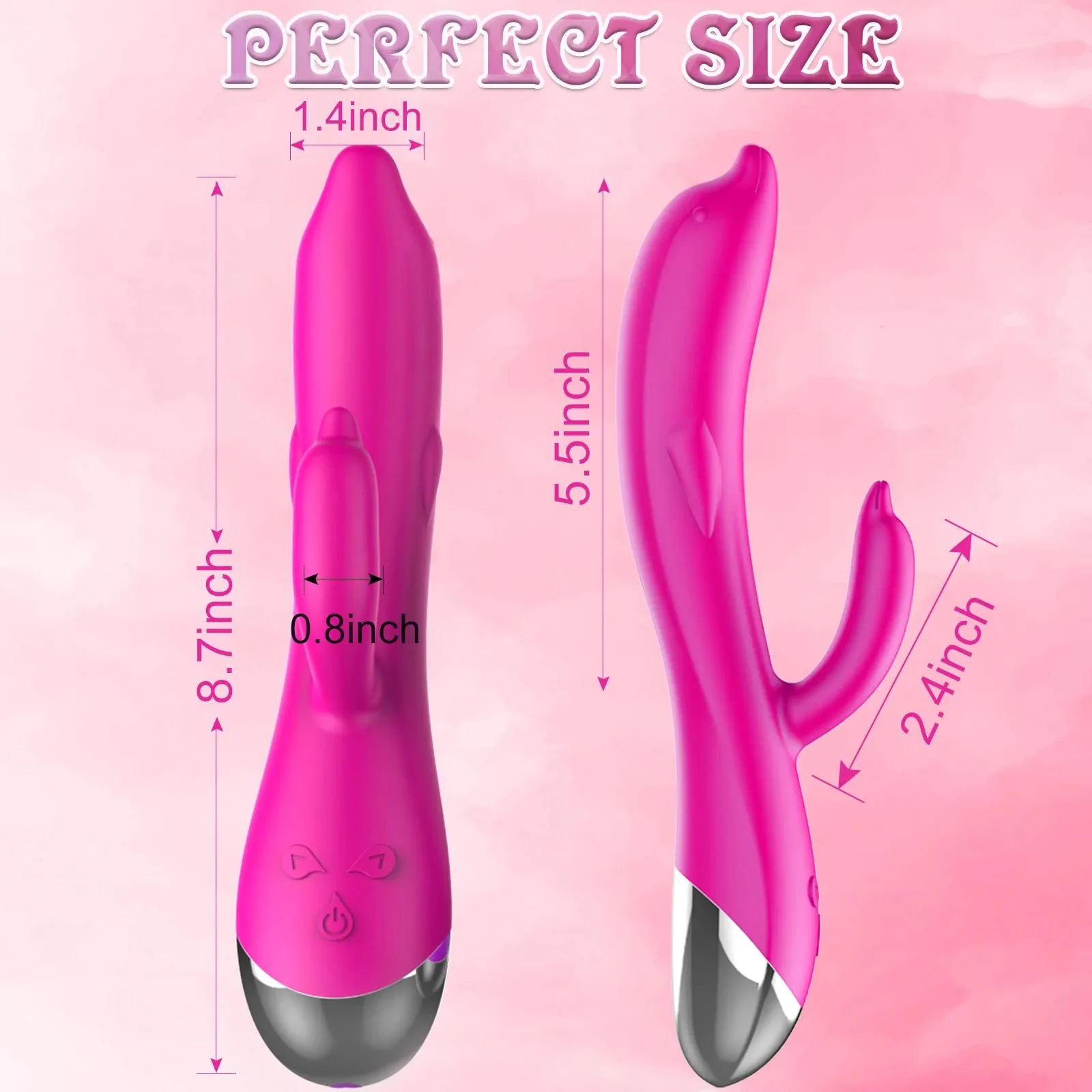 Rechargeable Soft Silicone Women Pleasure Tools Clitoris Stimulator Vaginal Anal Nipple Massager G-Spot Rabbit Vibrator Dildo