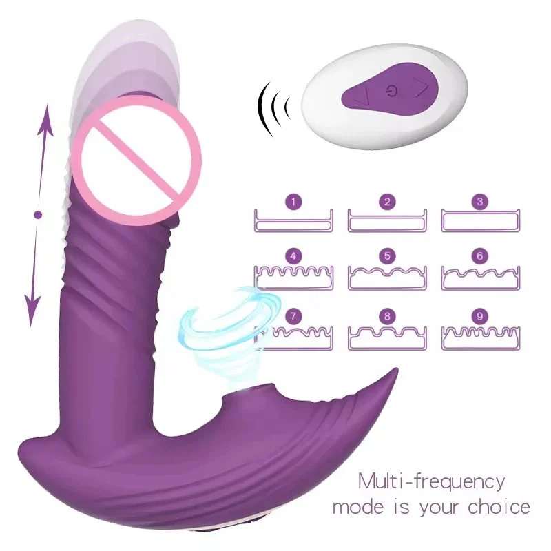 10 Frequency Lifelike Sucking 3 Frequency Thrusting Wearable Dildo Panty Vibrator Remote Control Vibrator