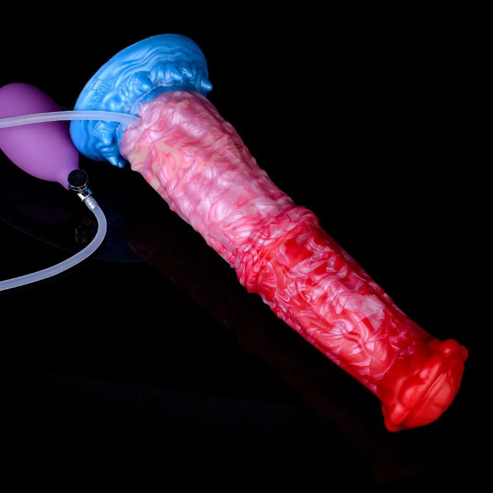 Adult Masturbation Toys Fantasy Monster Penis Inflatable Water Spray Dildo Soft Silicone Water Spray Orgasm Dildo
