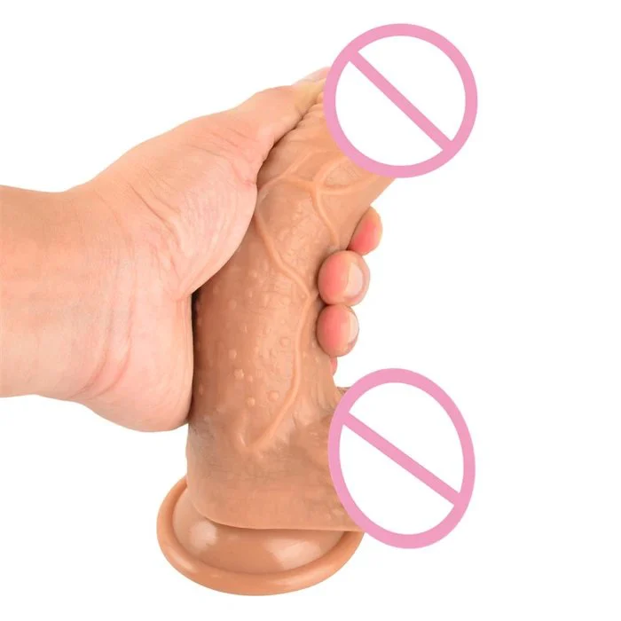 Adult Sex Toy Artificial Penis Female G-spot Realistic Soft 100% Waterproof Stimulator with Suction Cup