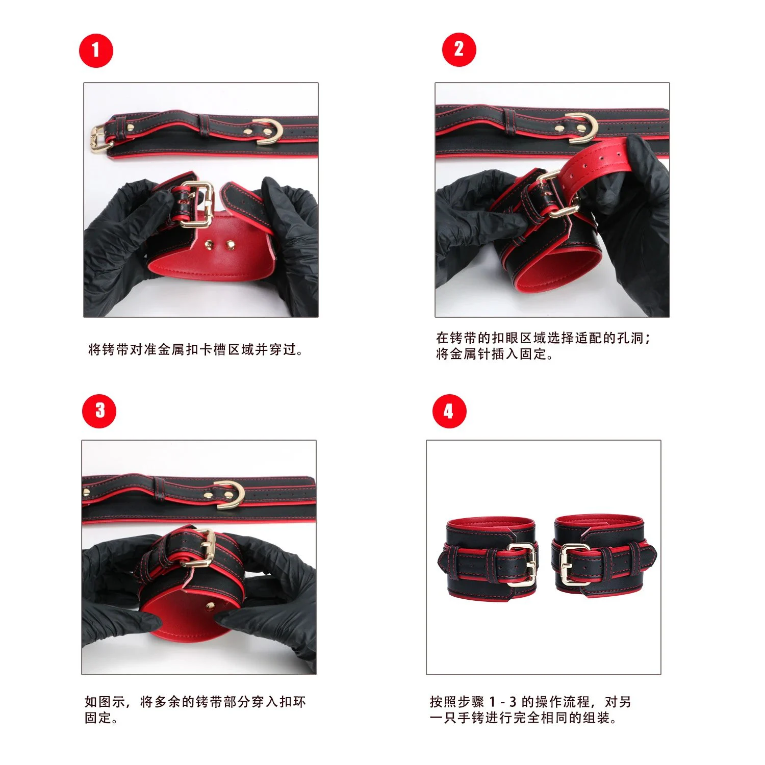 Ankle Cuffs with Cross Buckle Bondage Set, Adjustable BDSM Restraint Gear Unisex Fetish Accessory for Play and Role-Playing