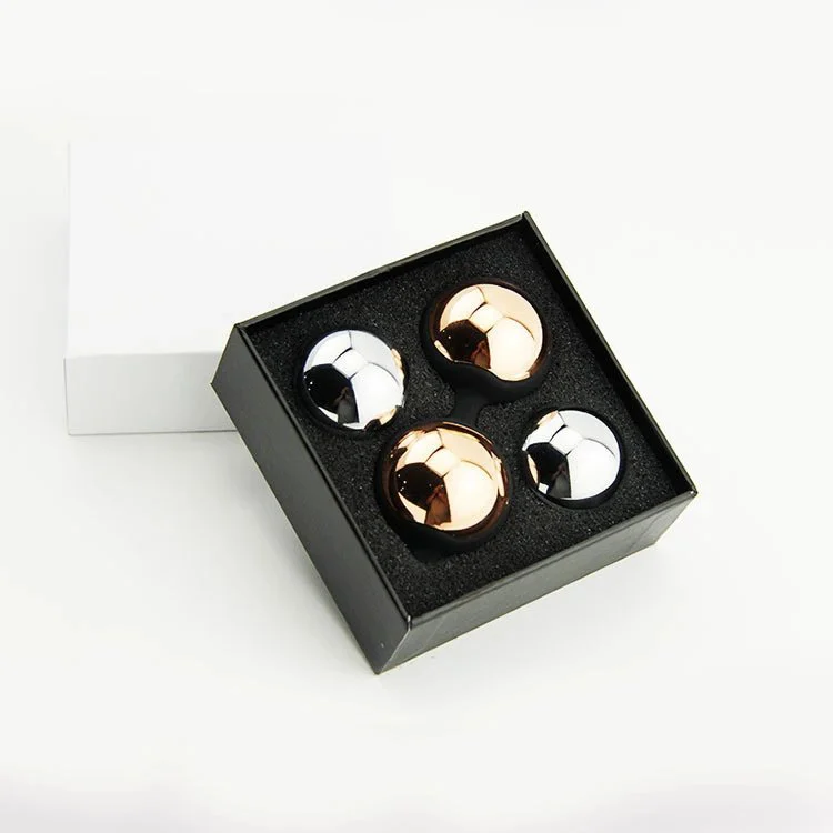 4PCS Metal Silicone Kegel Exercise Balls for Vaginal Tightneing Ben Wa Balls Stainless Steel