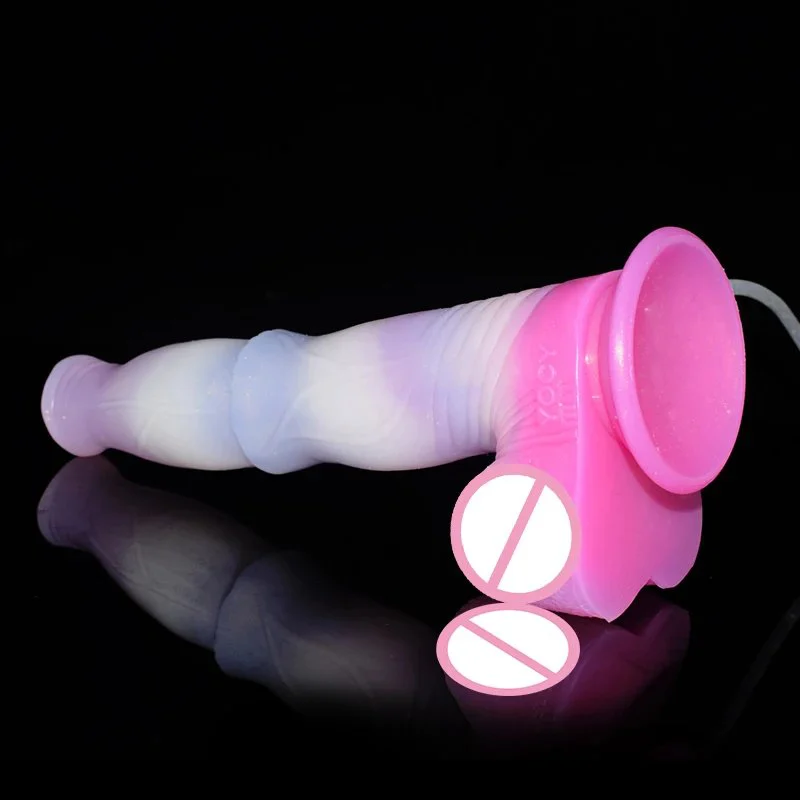 9.46 Inches Lifelike Animal Penis Thick Horse Dildo with Density Squirting Imitated Ejaculation Sex Toy with Pump for Lady