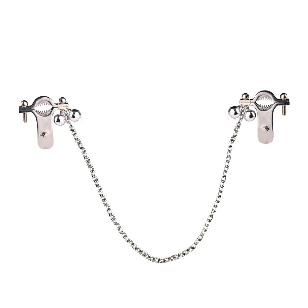Breast Nipple Clamp Nipple Suction Vibrator Erotic Sex Toys with Chain Stainless Steel Clip-on Nipple Clamps Set for Women