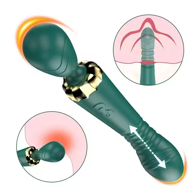 12 Frequency Food Grade Silicone Massager Stretch Toys for Adults Vibrator Wand for Woman