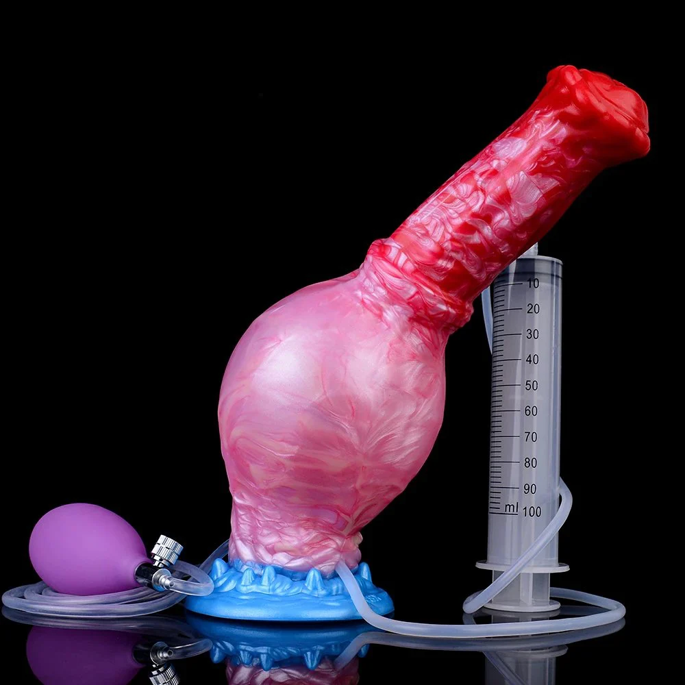 Adult Masturbation Toys Fantasy Monster Penis Inflatable Water Spray Dildo Soft Silicone Water Spray Orgasm Dildo