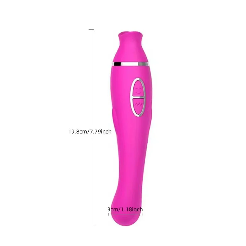 2-in-1 Suction Vibration AV Stick Massage Clitoris Silicone Material USB Charging Adult Female Sex Toy