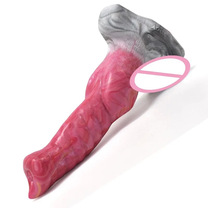 Animal Remote Control Vibrator Large Size 26cm Wolf Penis Vibrator Cock with Suction Cup Artificial Testicles Sexual Toys
