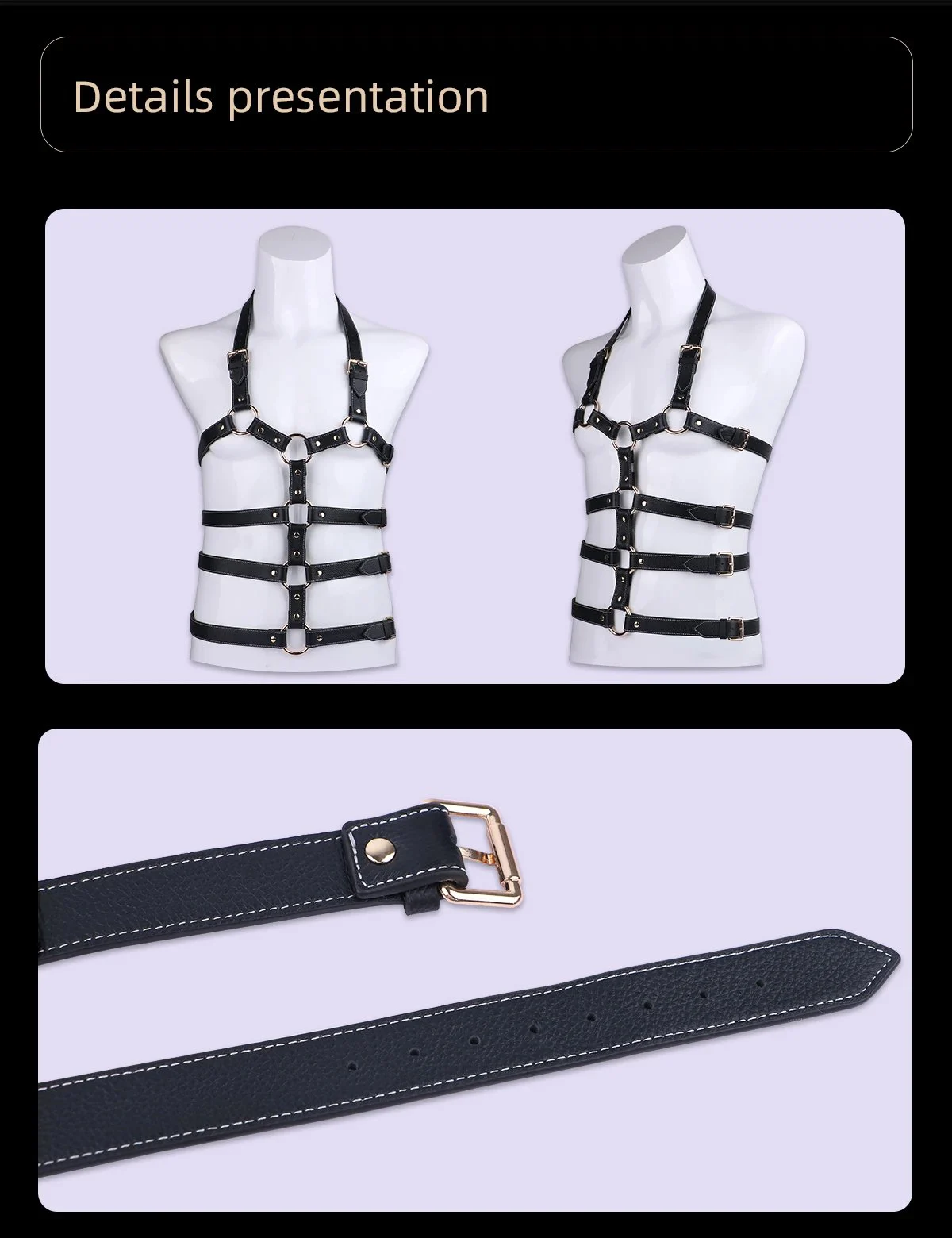 Bondage Body Harness Man Leather Chest Harness,Full Body Bondage Leather Harness,Fetish Wear Man Gear for Men
